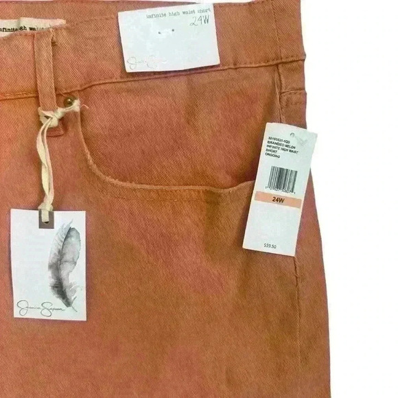 JESSICA SIMPSON Button Fly Infinite High Waist Short Plus Size 24W coral NWT - Picture 2 of 10